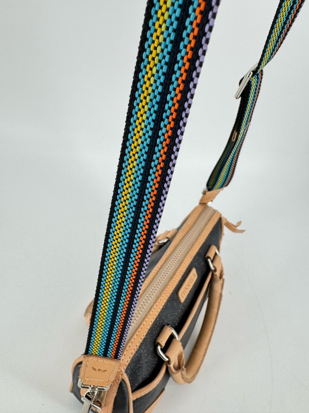 CONSUELA Gray Sparkle Leather Crossbody Purse