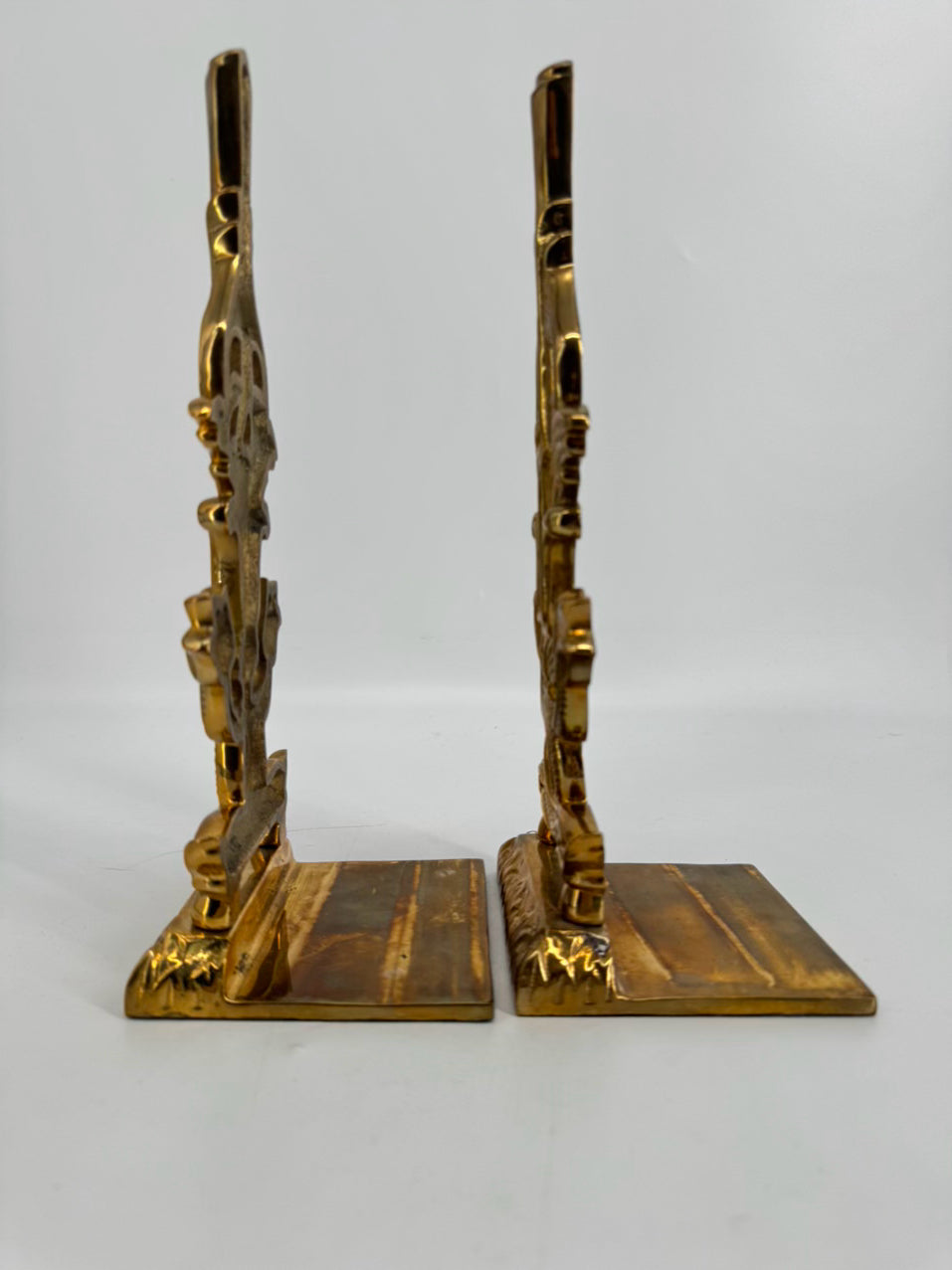 MOTTAHEDEH Brass Art Deco Koi Fish Pair of Bookends