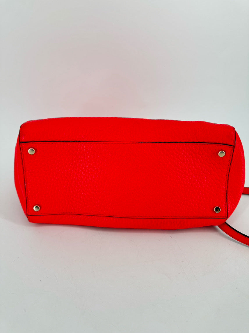 KATE SPADE Neon Coral Leather Purse