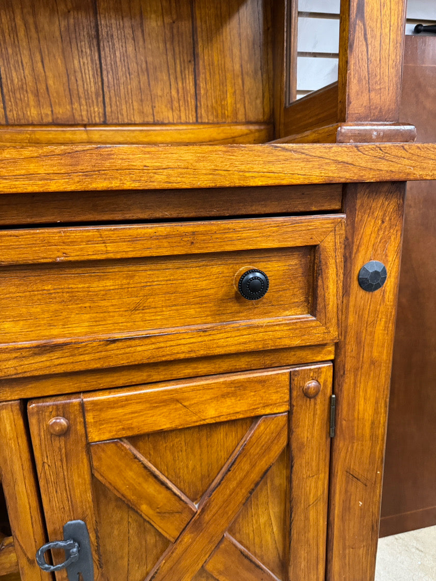 Wood 2-Piece Mirrored China Cabinet