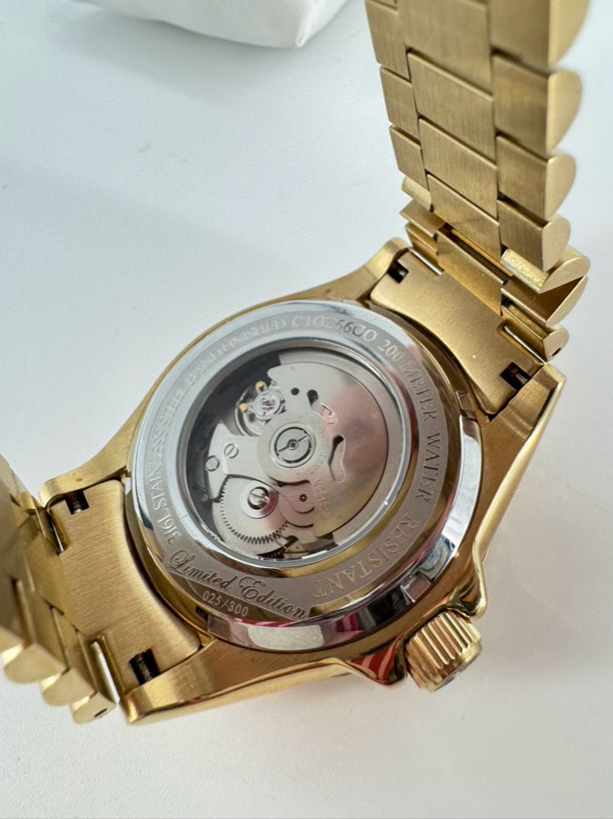 TORINO CARRERO Gold Tone Stainless Steel Mother Of Pearl Catania Automatic Watch