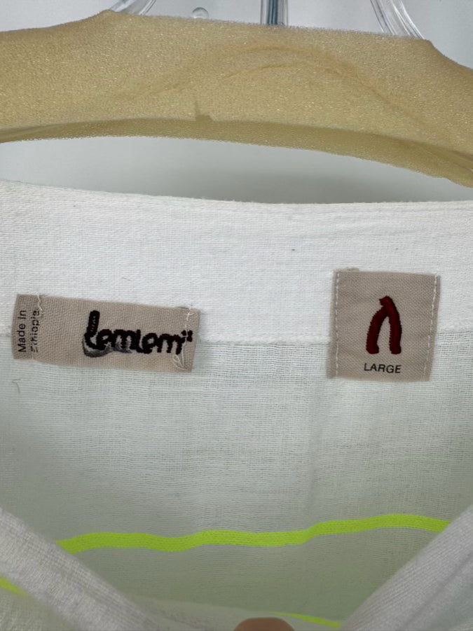 LEMLEM Size L White Stripe Tunic