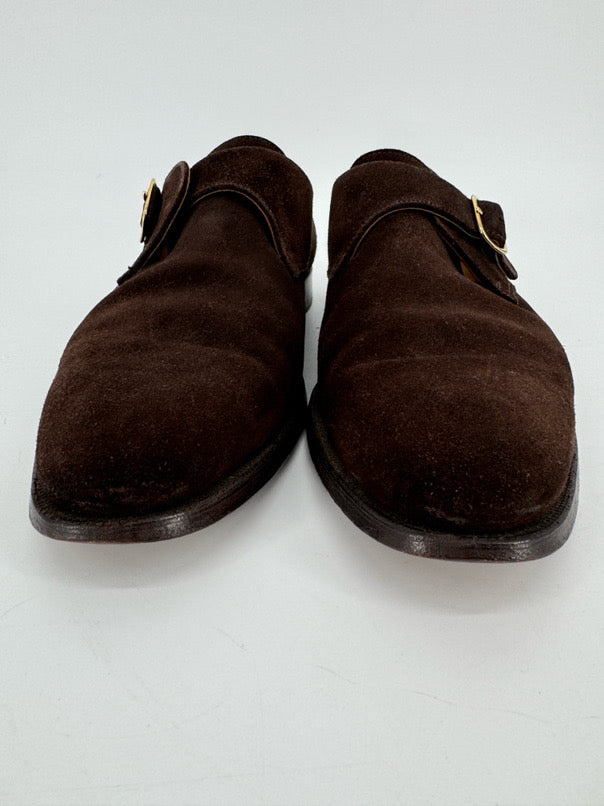 CROCKETT & JONES Size 9.5 Chocolate Suede Dress Shoes