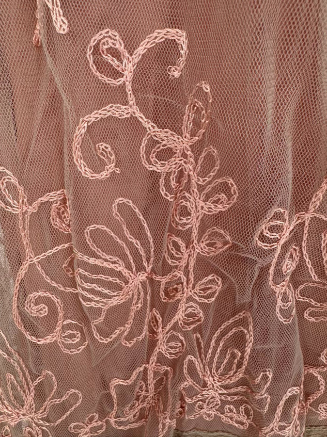 NATAYA Size L Blush Lace Embroidered Dress NWT