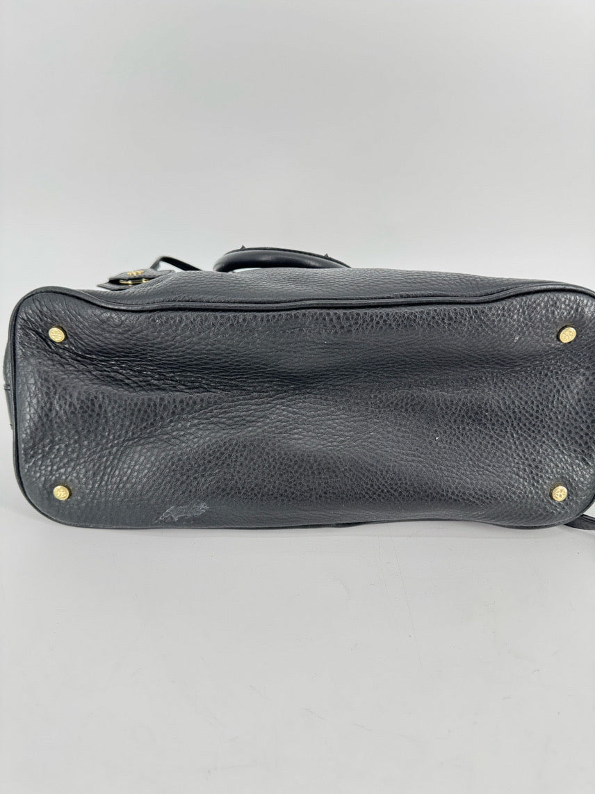 TORY BURCH Black Leather Tote Bag