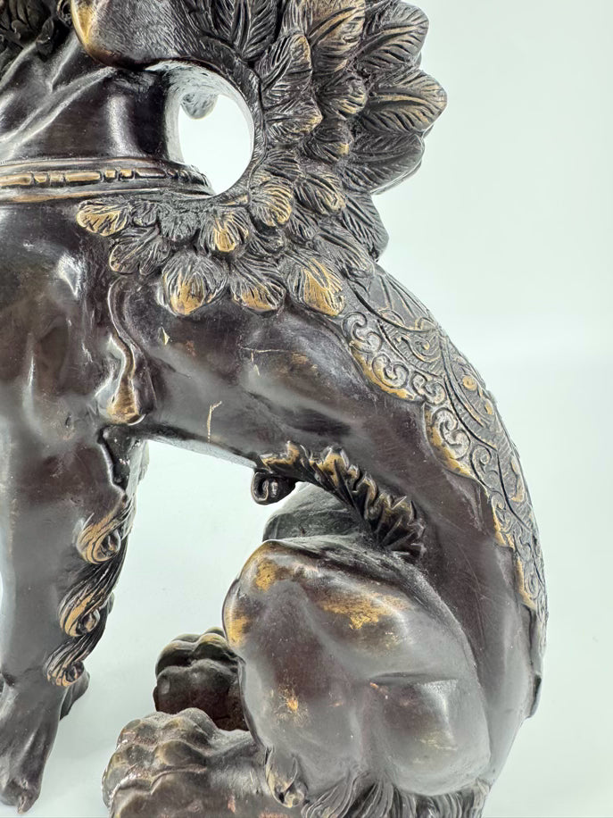 Metal Winged Lion Figure