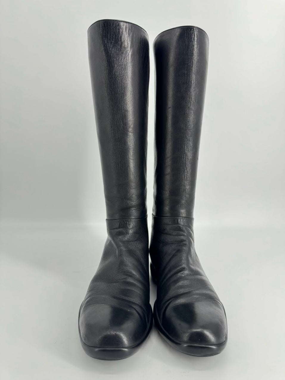 PRADA Size 38.5 Black Leather Boots