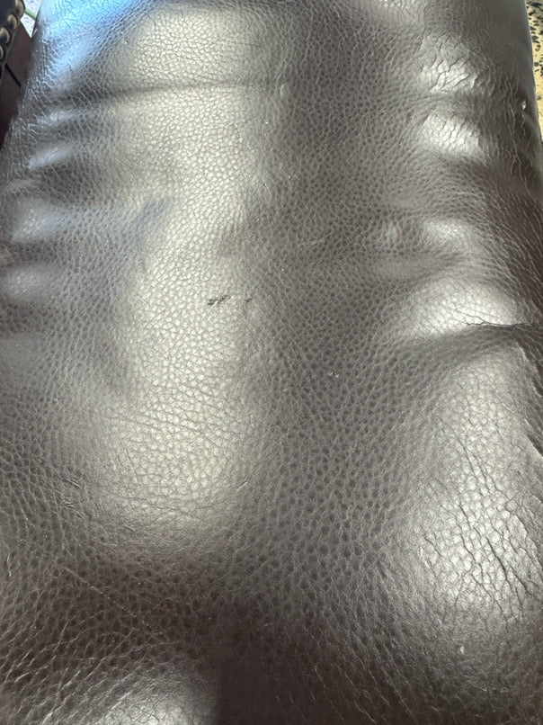 Brown Leather-look Set of 4 Counter Stools w/ Nailheads