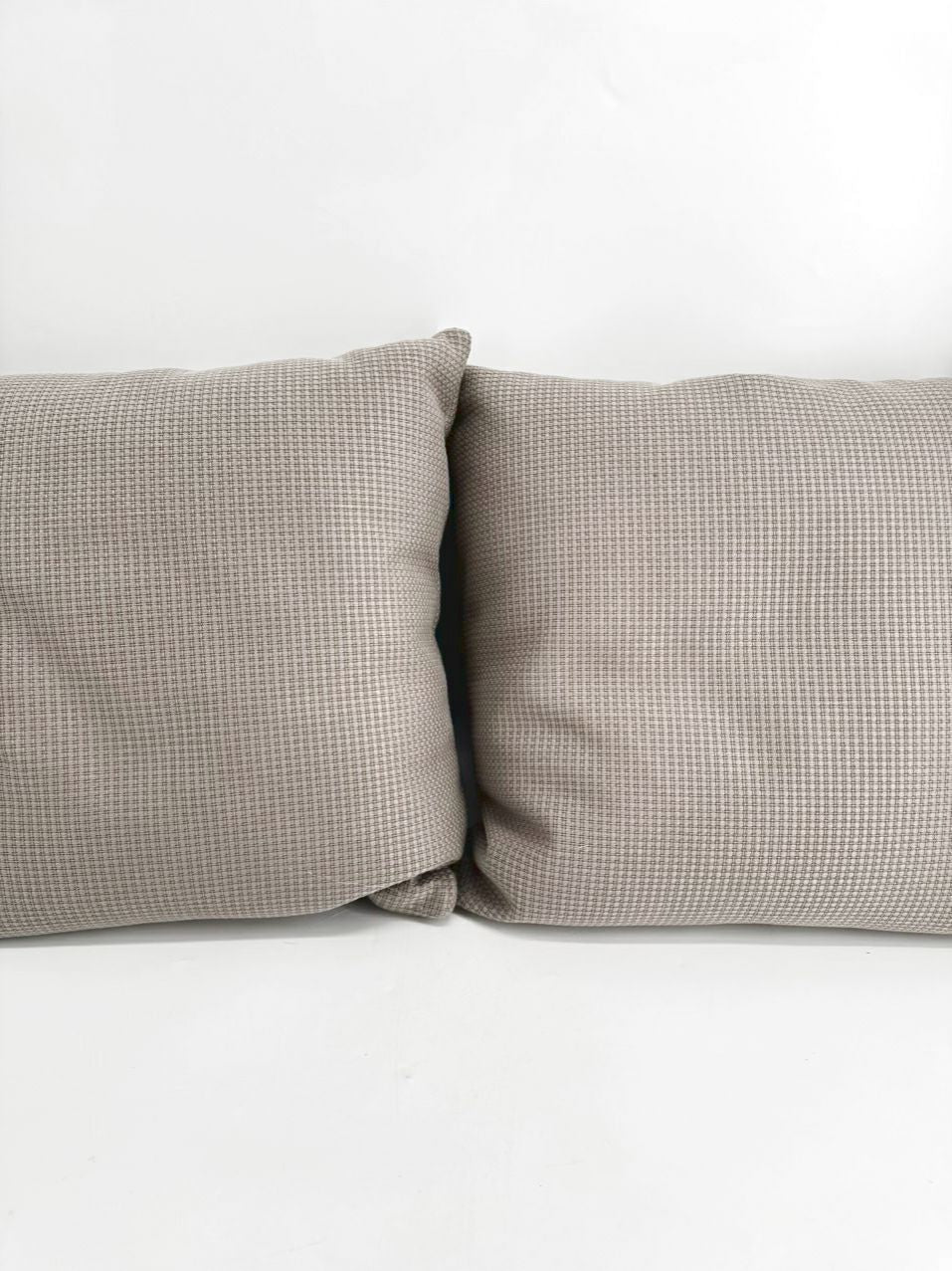 Taupe Woven Knife Edge Pair of Pillows