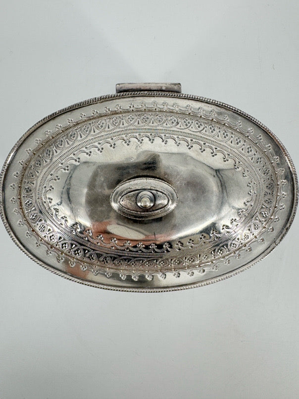VINTAGE Silver Plate Biscuit Box