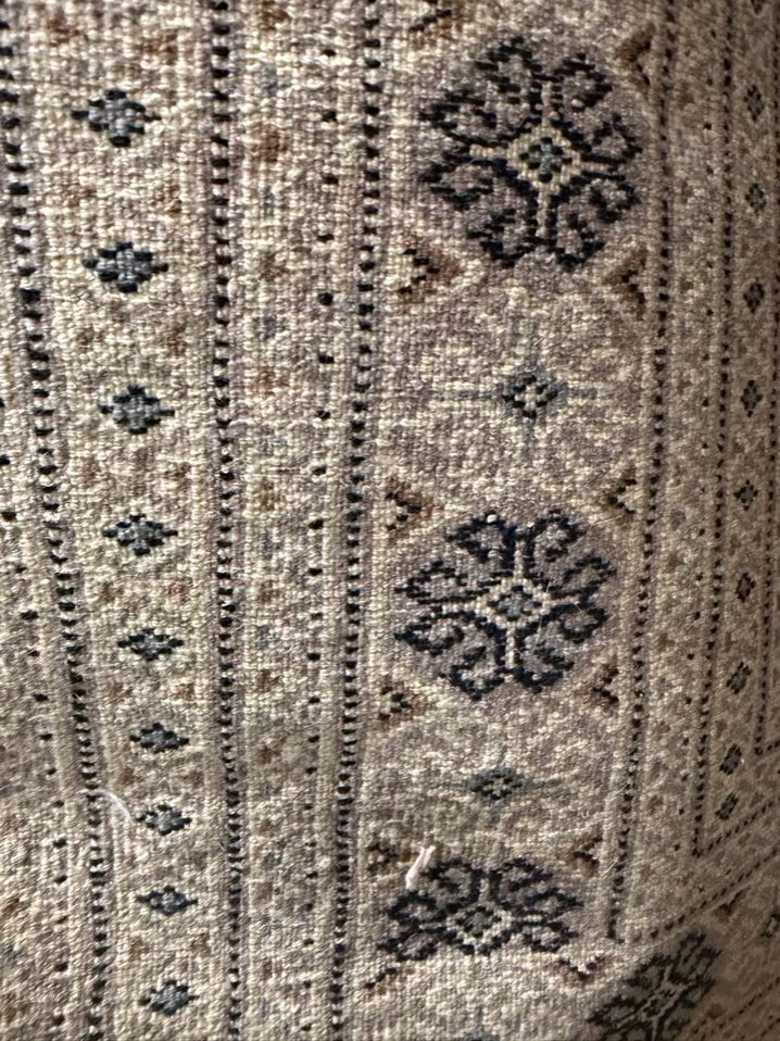 TURKISH Burgundy & Cream Wool Jaldar Fringe Area Rug