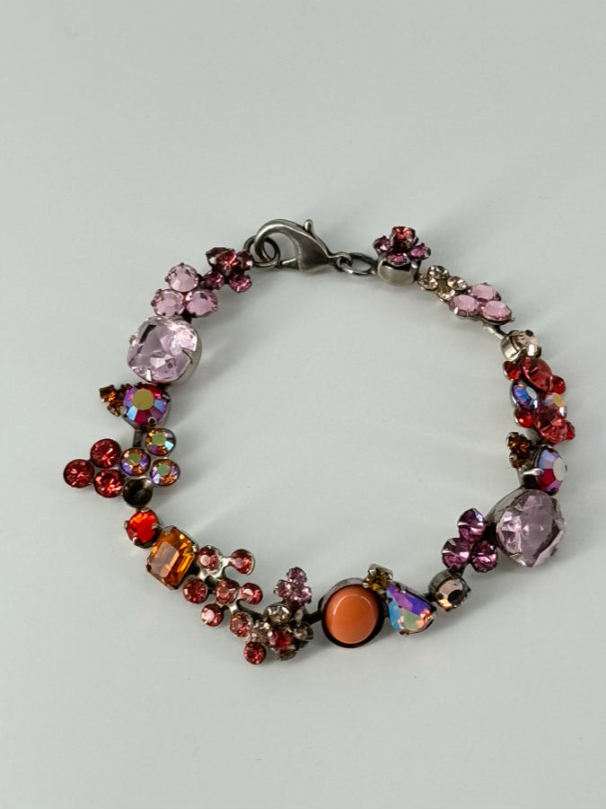 SORRELLI Silver Tone Pink Rhinestone Bracelet