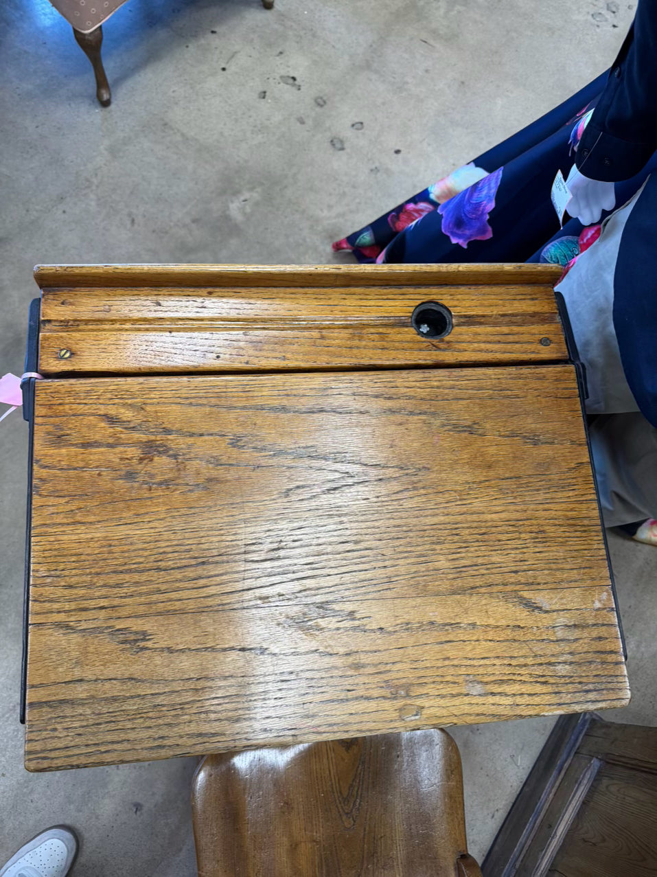 ANTIQUE Wood School Desk