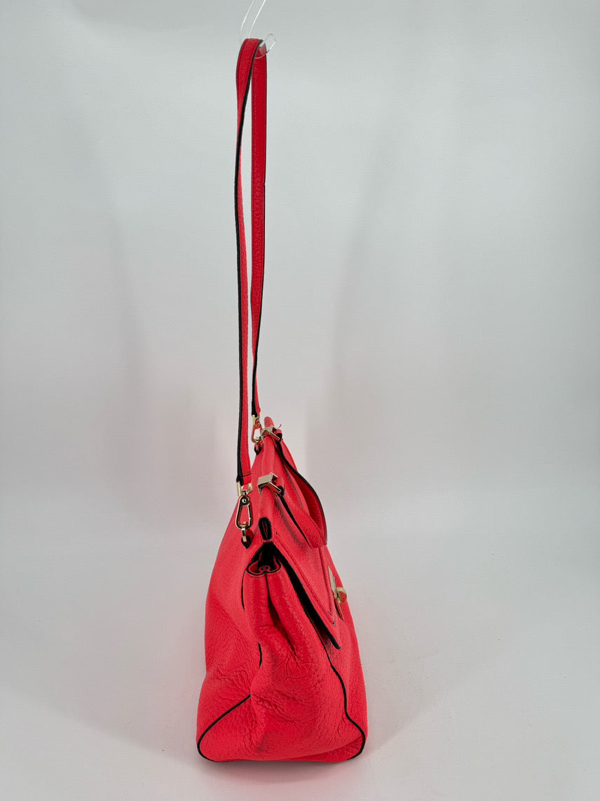 KATE SPADE Neon Coral Leather Purse