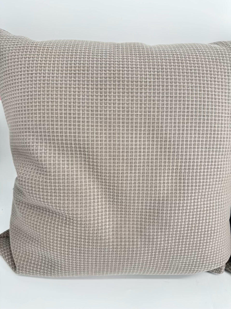 Taupe Woven Knife Edge Pair of Pillows