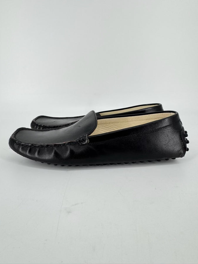 TODS Size 39 Black Leather Flats