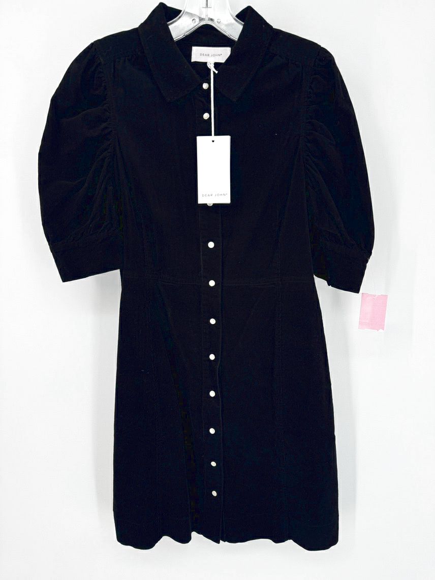 DEAR JOHN Size M Black Corduroy Dress NWT