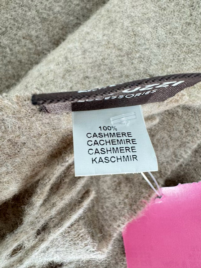 NATUZZI Light Tan Cashmere Afghan