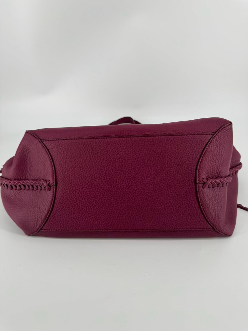 TODS Wine Leather Tassel Tote NWT