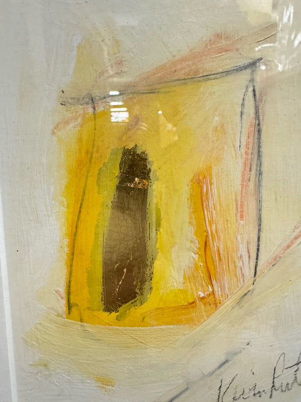 REVA RUTA Mixed Media Pair of Artwork in Gold Frames