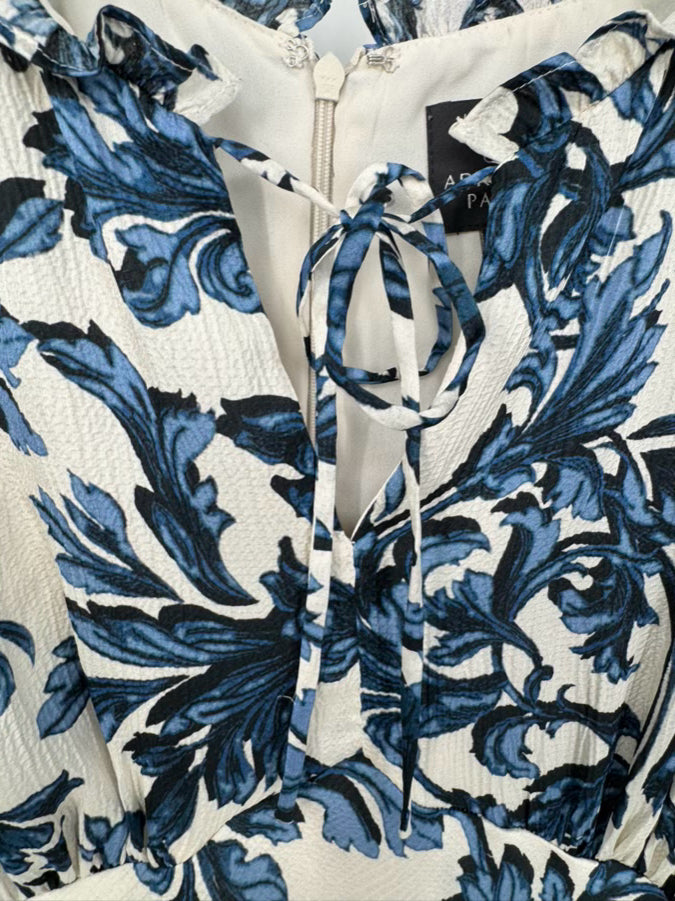 ADRIANNA PAPELL Size 12 Navy Floral Print Dress NWT