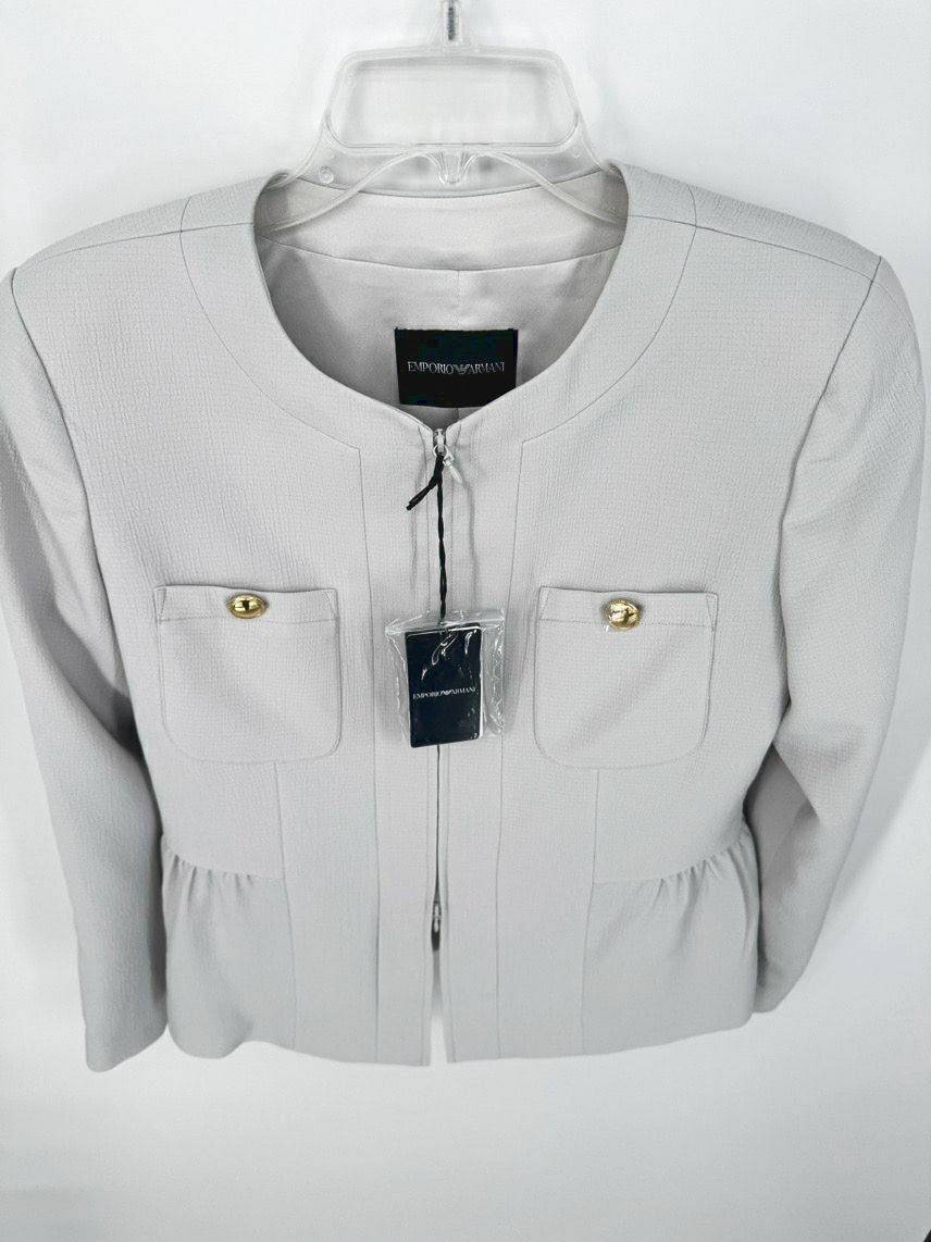 EMPORIO ARMANI Size 46 Light Gray Jacket NWT