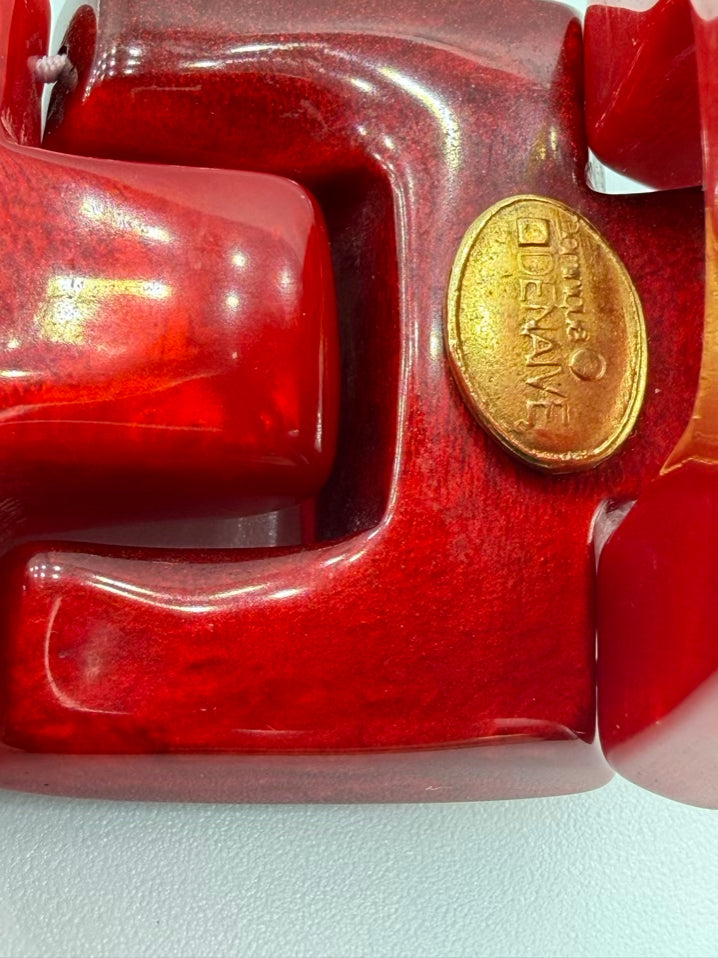 DOMINIQUE DENAIVE Red Resin Bracelet