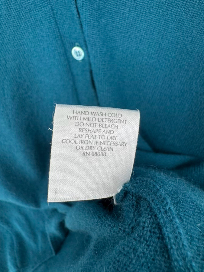 TSE Size L Teal Cashmere Cardigan