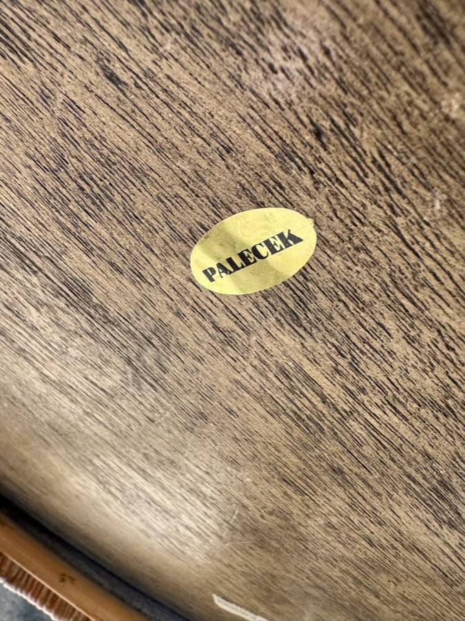 VINTAGE PALECEK Cream Bamboo Look Woven Adirondack Arm Chair