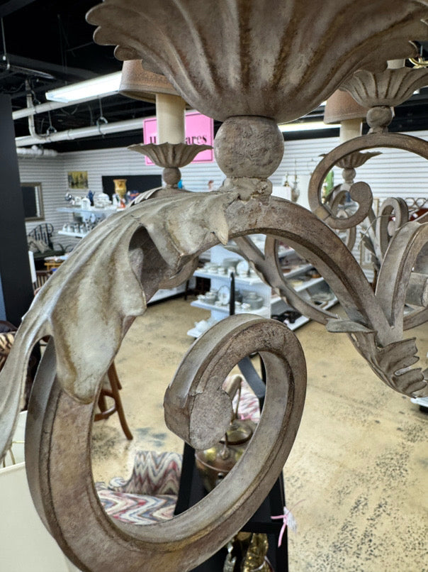 FINE ART LAMPS Taupe 2-Tier 6-Arm Chandelier