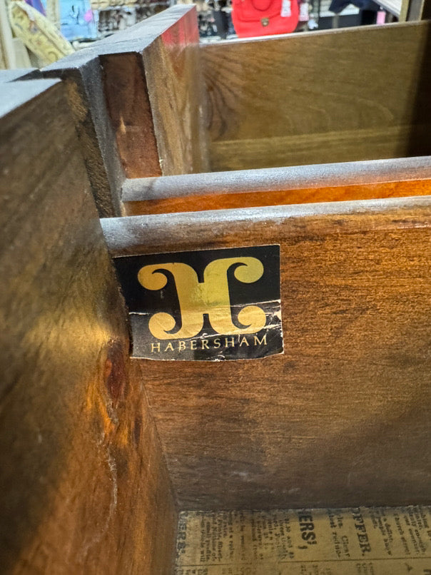 HABERSHAM Wood & Stained Glass Bar Cabinet