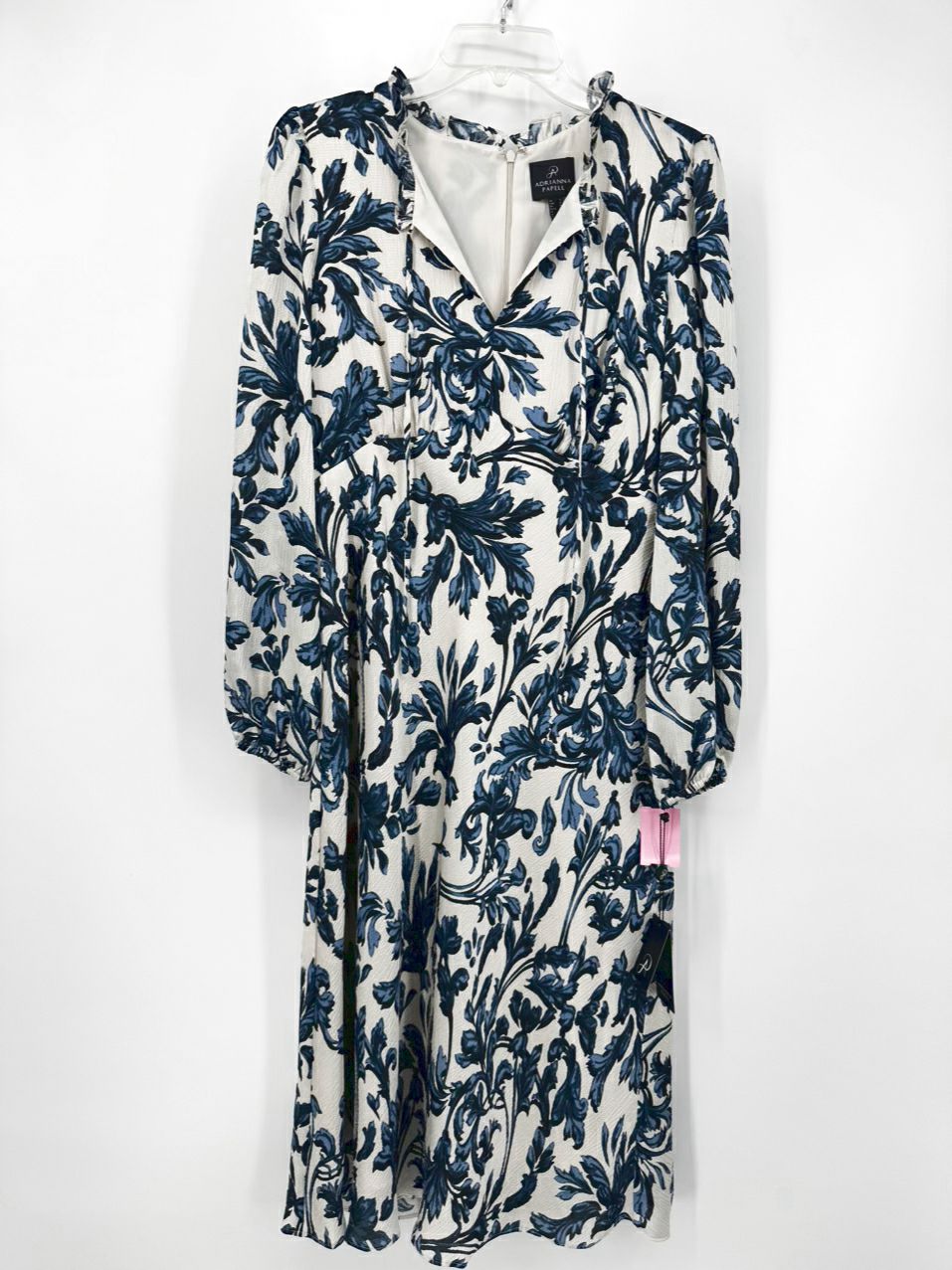 ADRIANNA PAPELL Size 16 Navy Floral Print Dress NWT