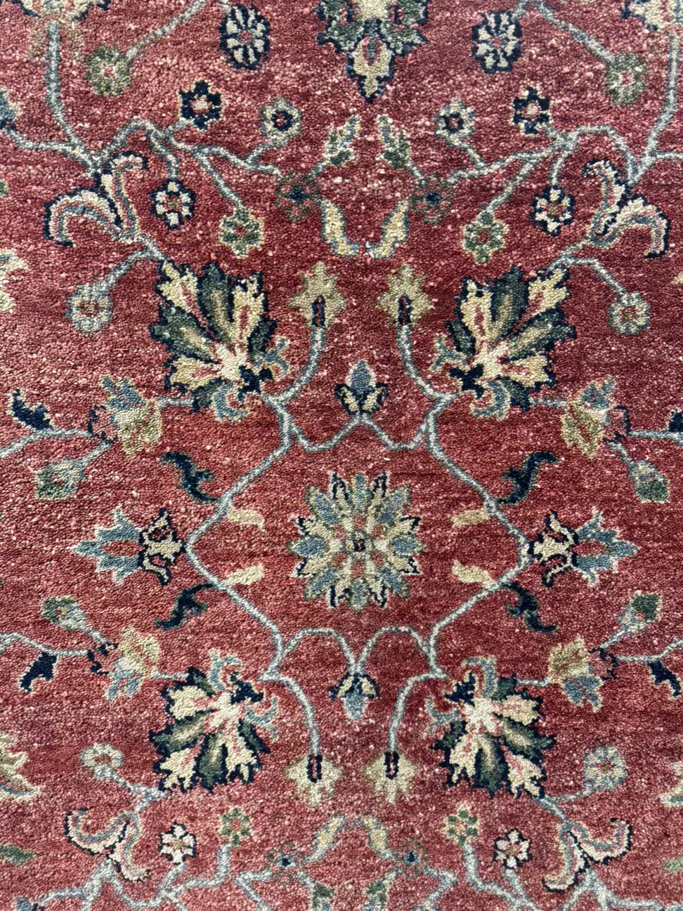 ETHAN ALLEN Red & Blue Mughal Kashan Area Rug