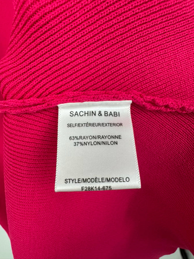 SACHIN + BABI Size XL Magenta Ruffle Detail Shalise Dress NWT