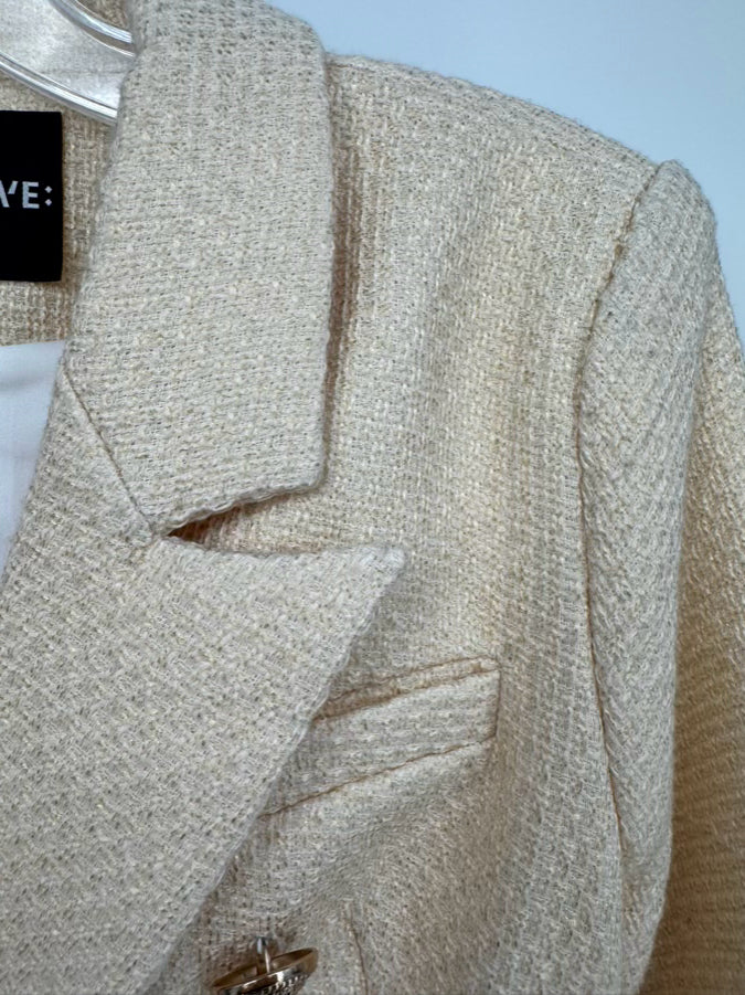 ZCRAVE Size XL Ivory Tweed Blazer