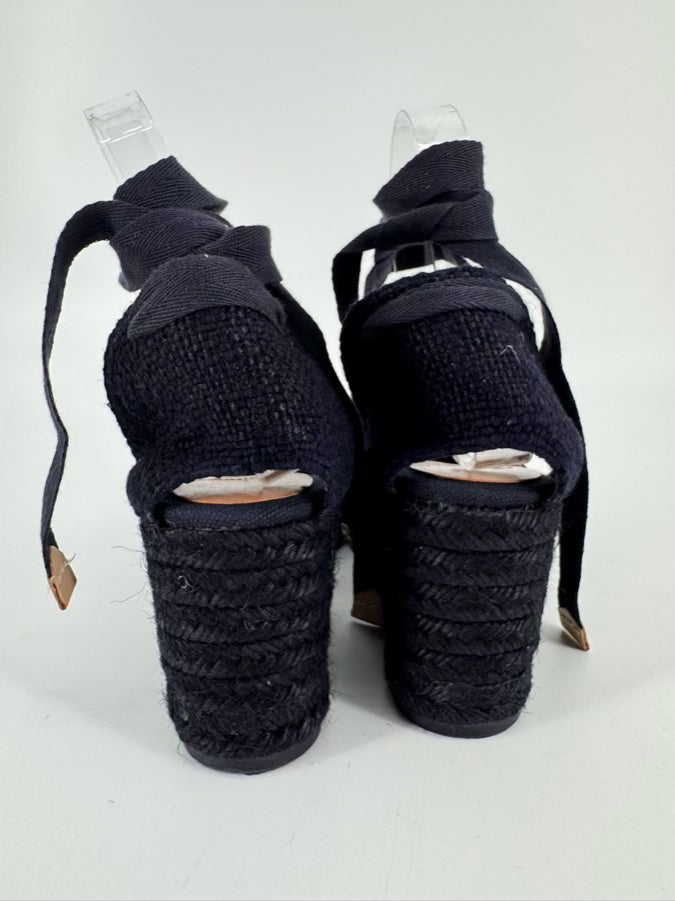 CASTANER Size 39 Navy Canvas Espadrilles