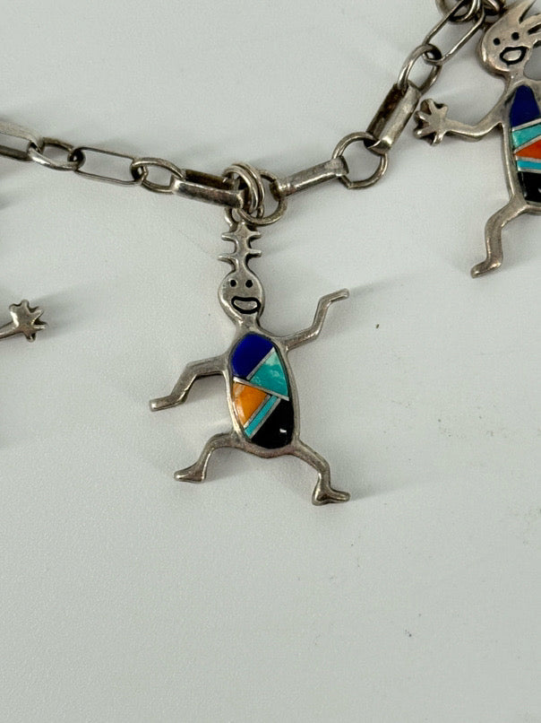 ROCK CRITTERS Sterling Gemstone Details Charm Bracelet