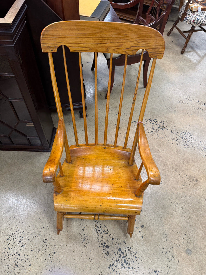 ANTIQUE Blonde Wood Rocking Chair
