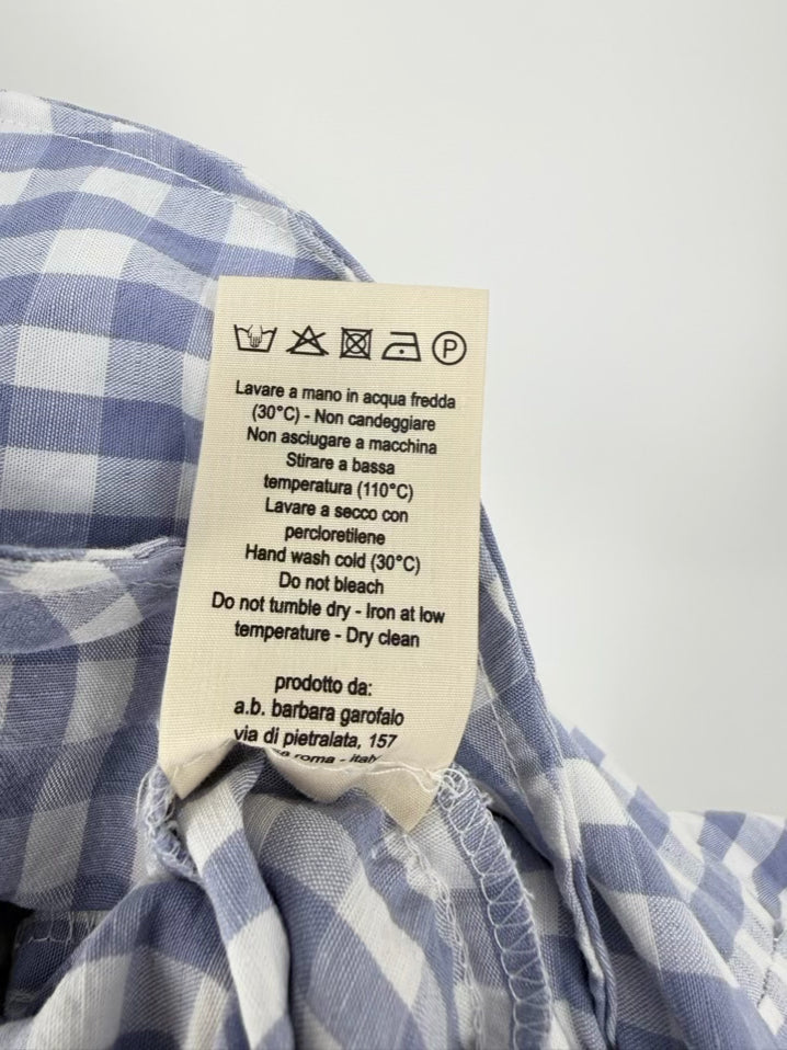 APUNTOB Wmn's Size M Blue & White Gingham Pants