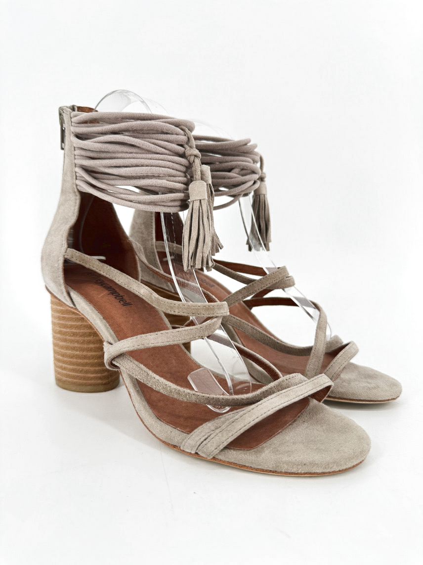 JEFFREY CAMPBELL Size 7 Gray Suede Despina Heels