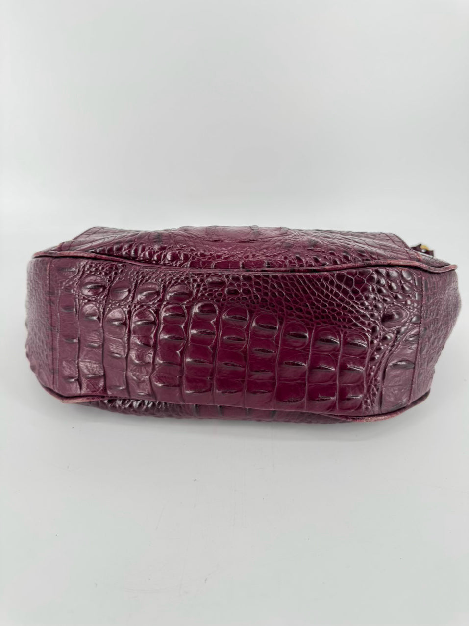 BRAHMIN Merlot Embossed Croc Leather Purse