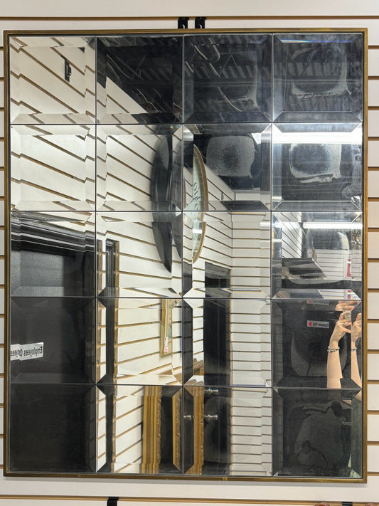 Mirror w/ 20 Blocks in Brass Frame
