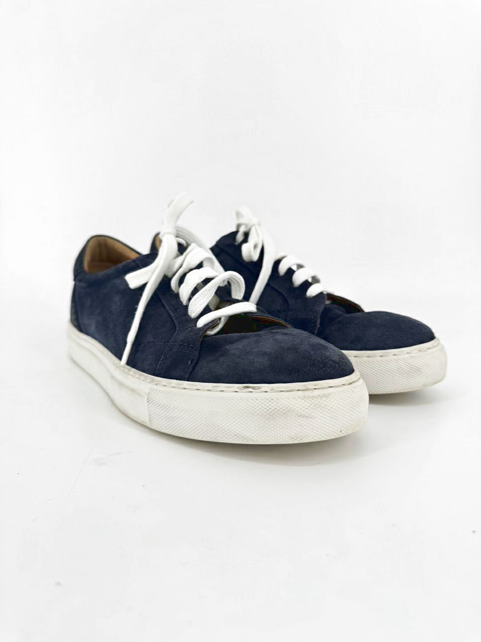 FACONNABLE Size 12 Navy Suede Sneakers