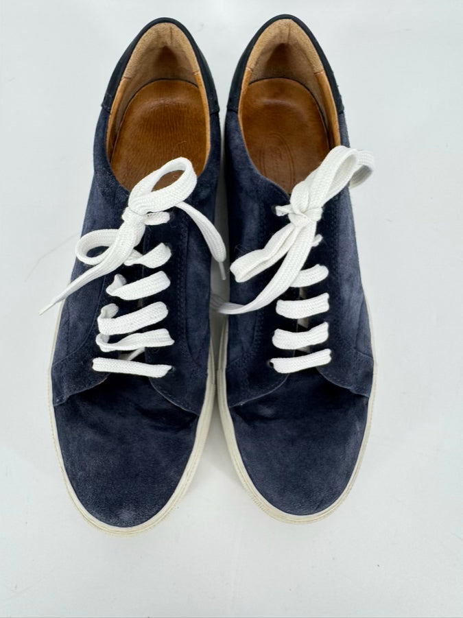 FACONNABLE Size 12 Navy Suede Sneakers