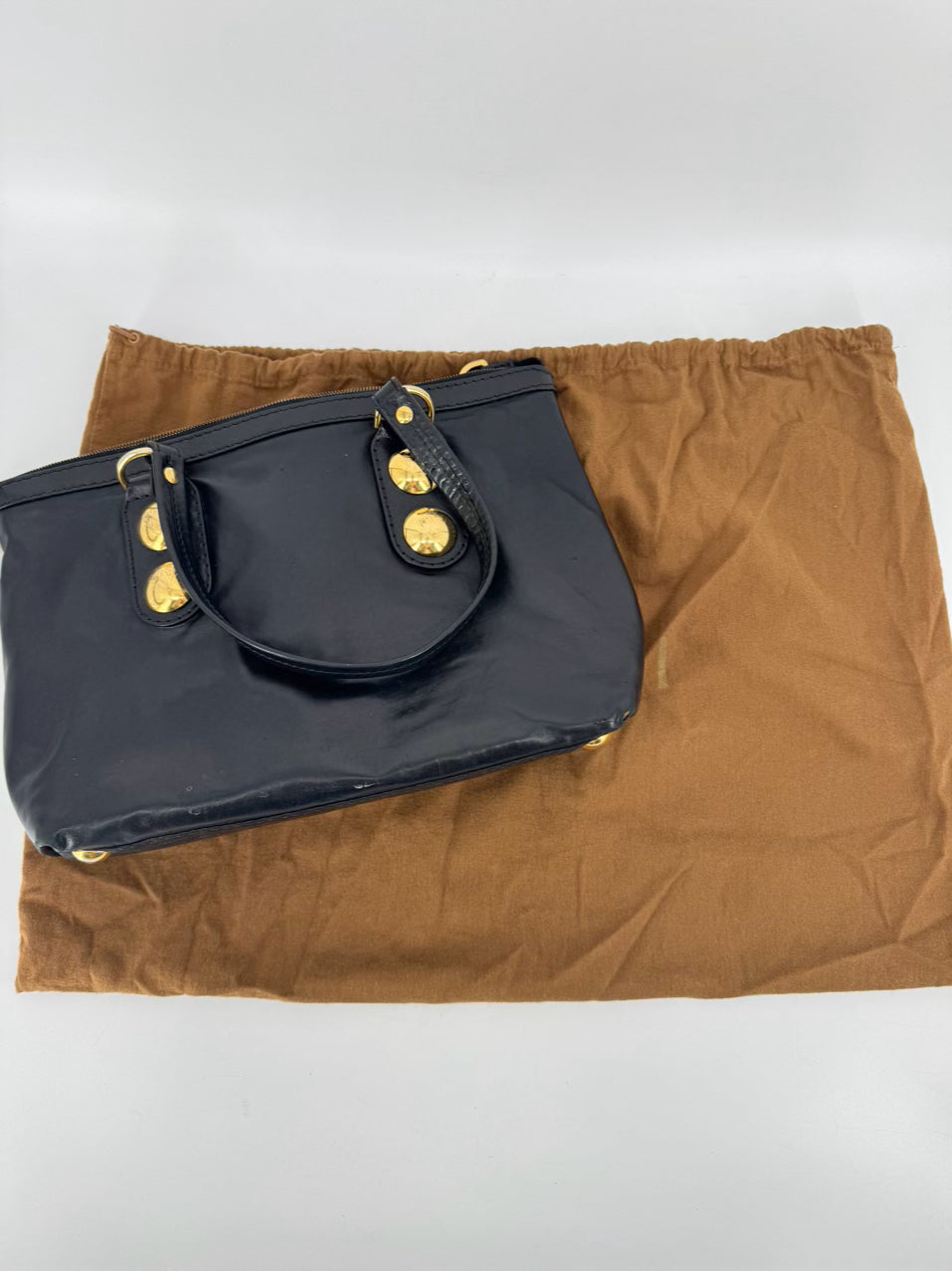 GUCCI Black Leather Purse w/ Gold Tone Details