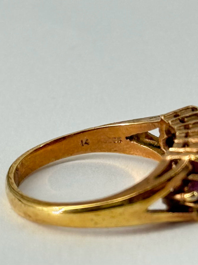 14K Ruby & Diamond Ring