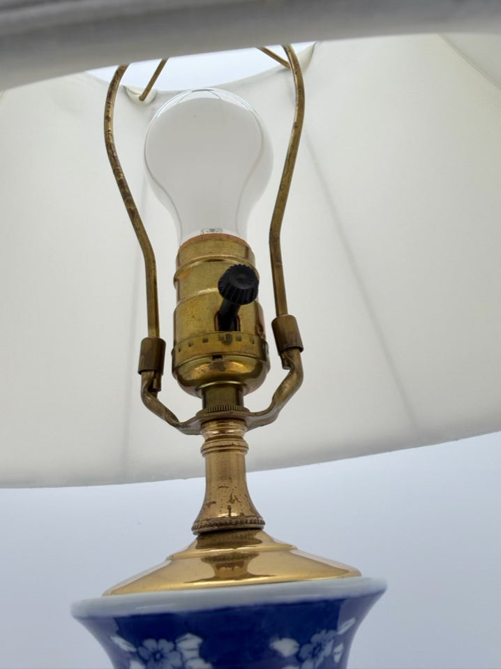 Blue & White Porcelain Lamp w/ Shade