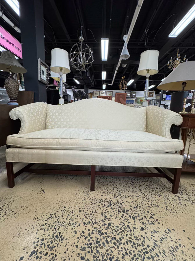 HICKORY CHAIR Pale Yellow Chippendale Sofa