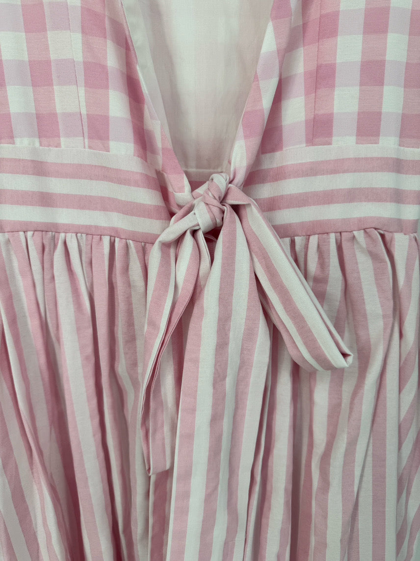 LABORATORIO Size 42 Pink & White Stripe Sleeveless Dress