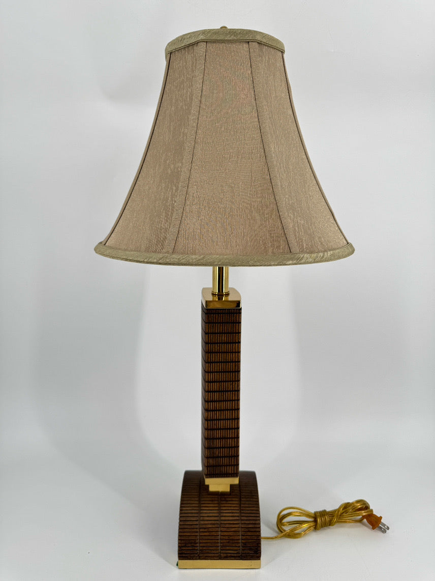 Brown Brass & Resin Arched Bottom Lamp